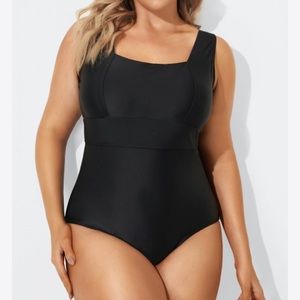 NWT Black Square Neckline Swimsuit